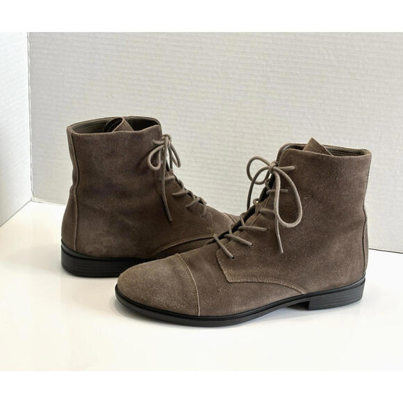 Ecco Shoes - ECCO Touch 15 Chukka Boots Women's Taupe Brown Suede Combat Lace Up Size 40/US 9